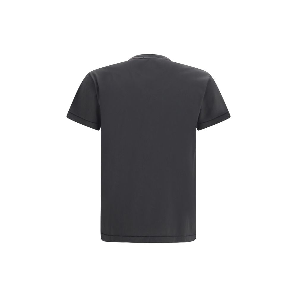 Gray Cotton Logo Patch T-Shirt