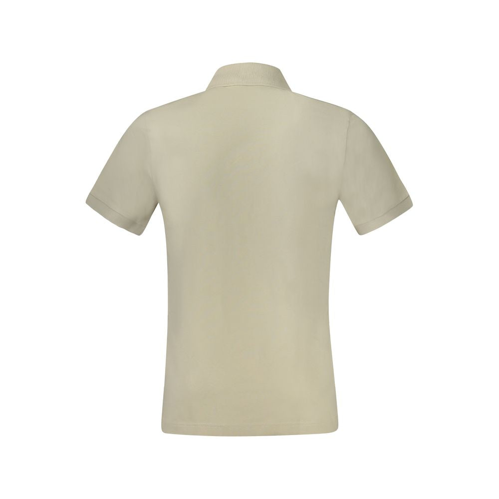 Beige Slim Fit Cotton‑Elastane Polo