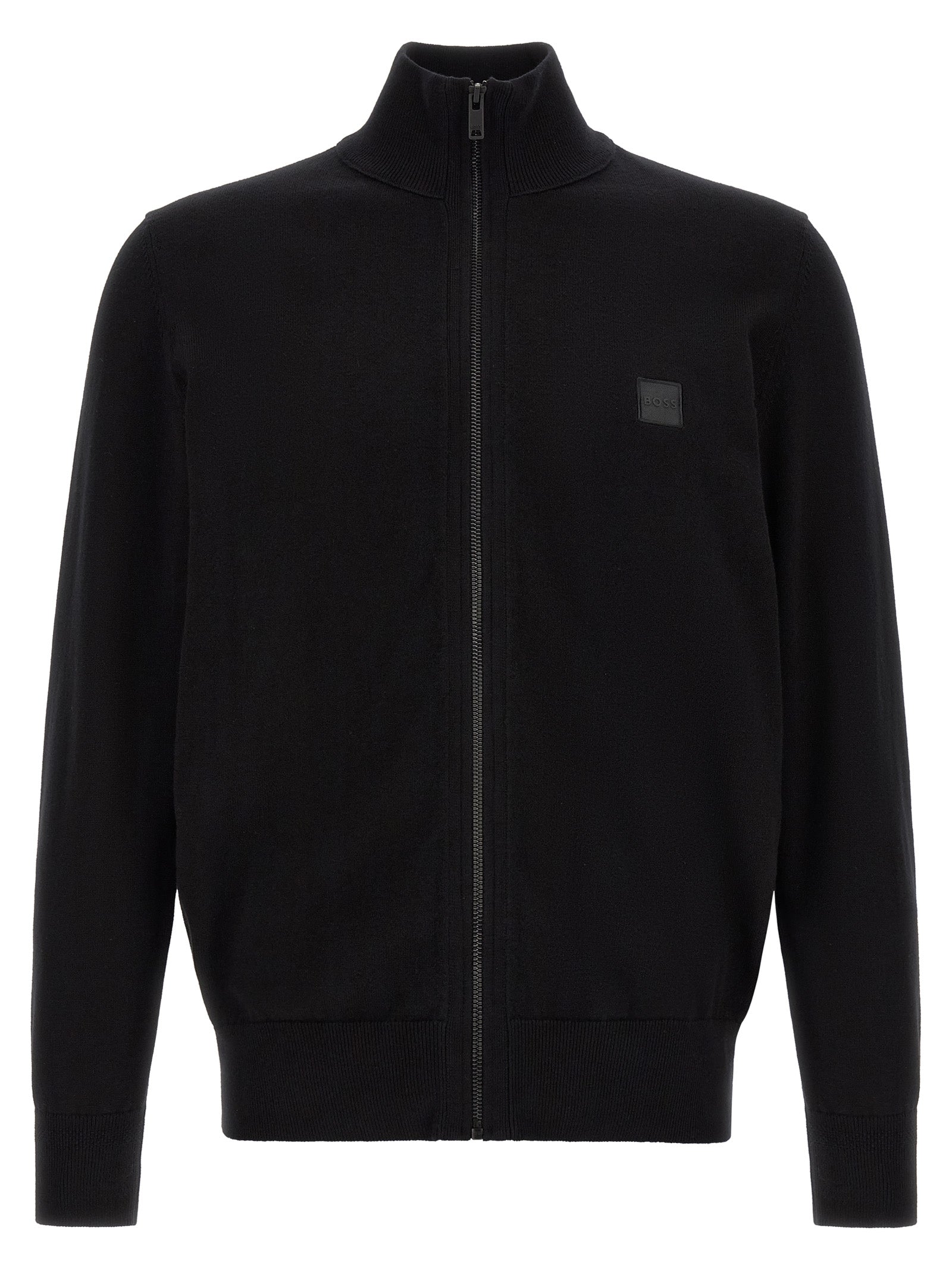 Black Cotton Cashmere Kanozip Cardigan