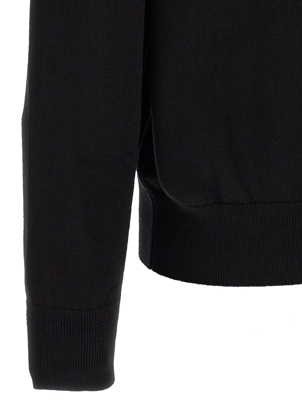 Black Cotton Cashmere Kanozip Cardigan