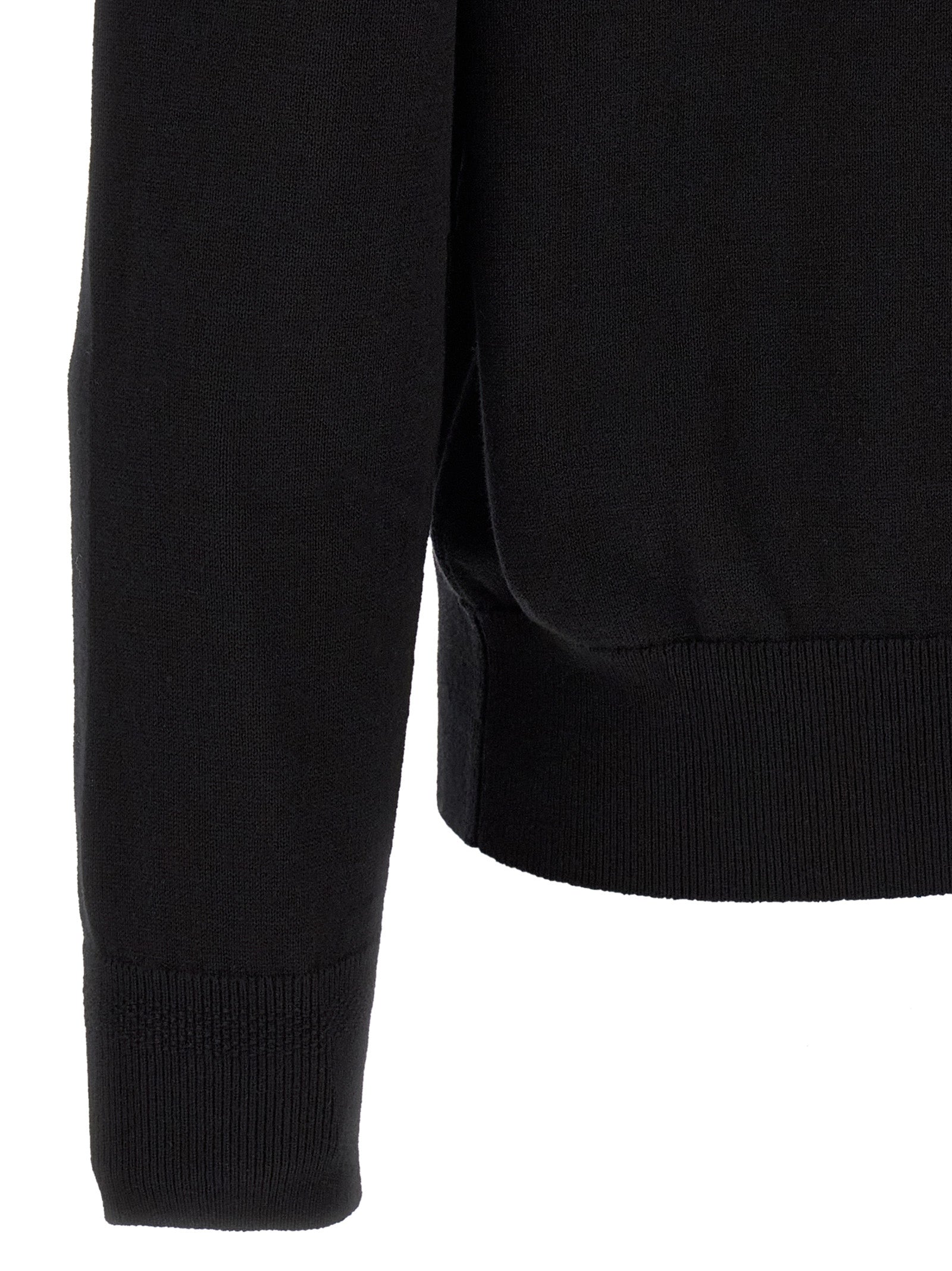 Black Cotton Cashmere Kanozip Cardigan