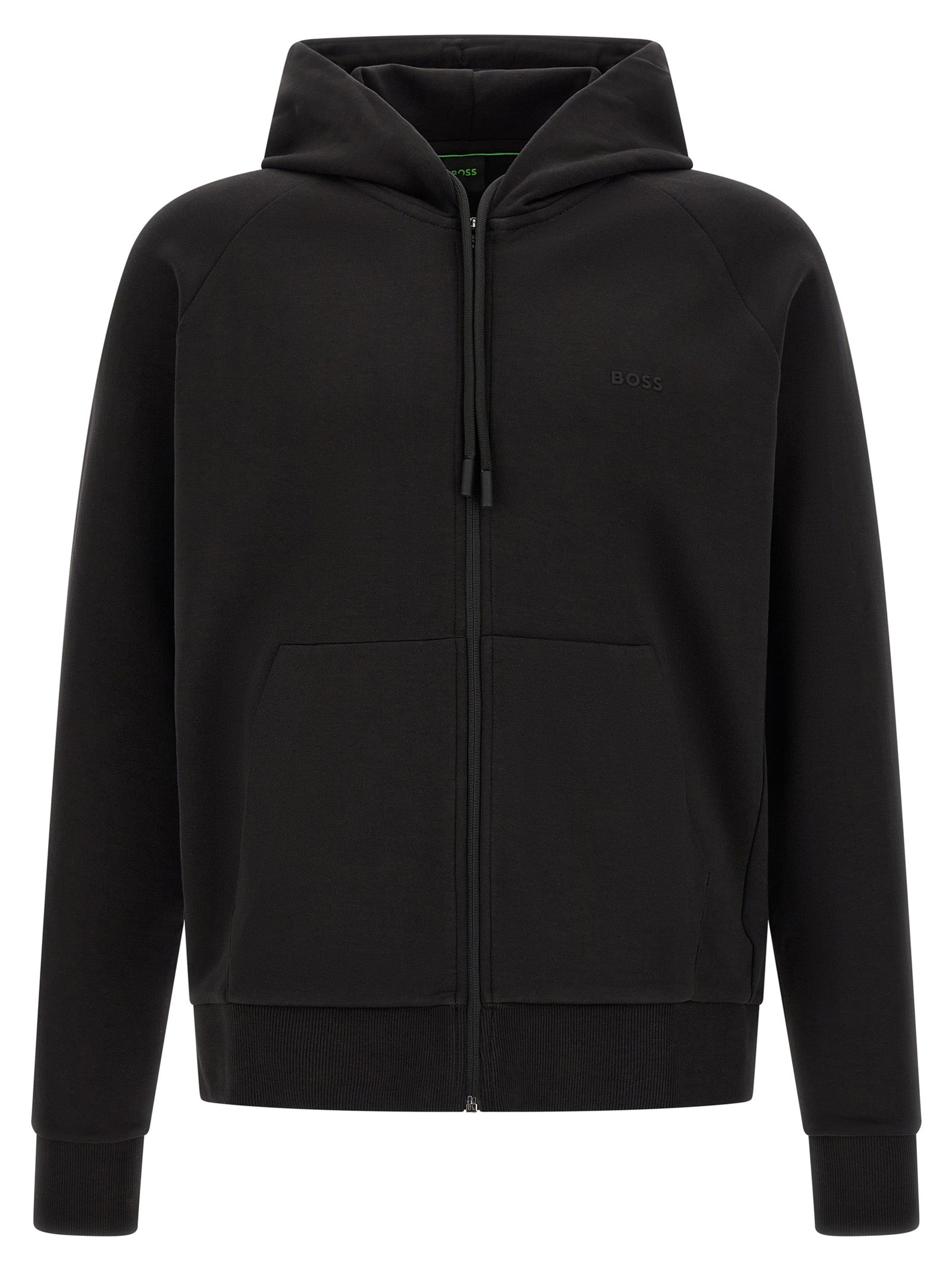 Black Premium Cotton-Elastane Hoodie