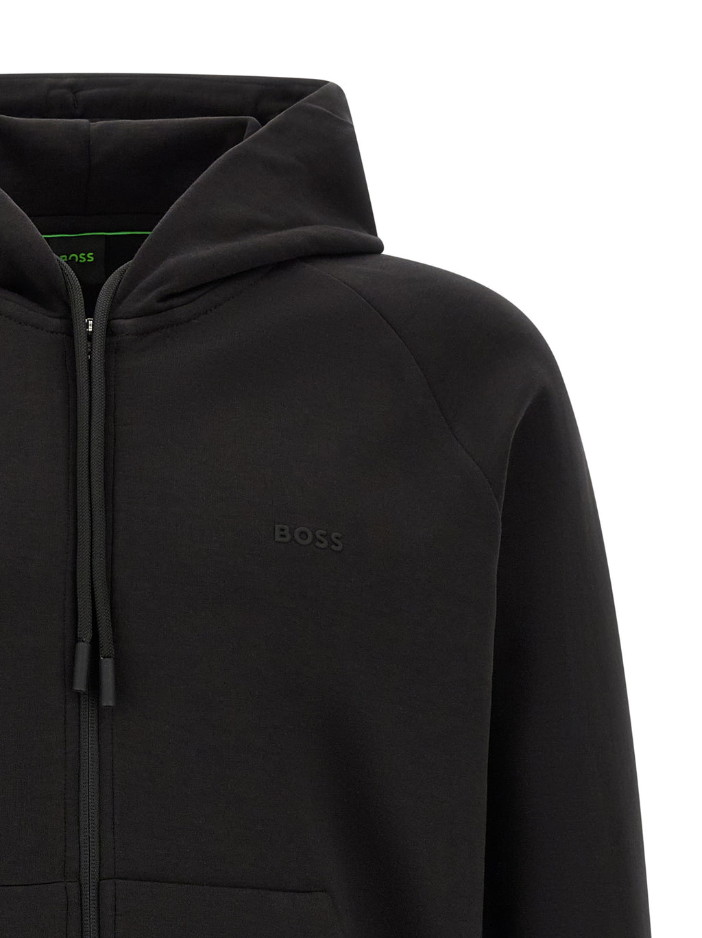Black Premium Cotton-Elastane Hoodie
