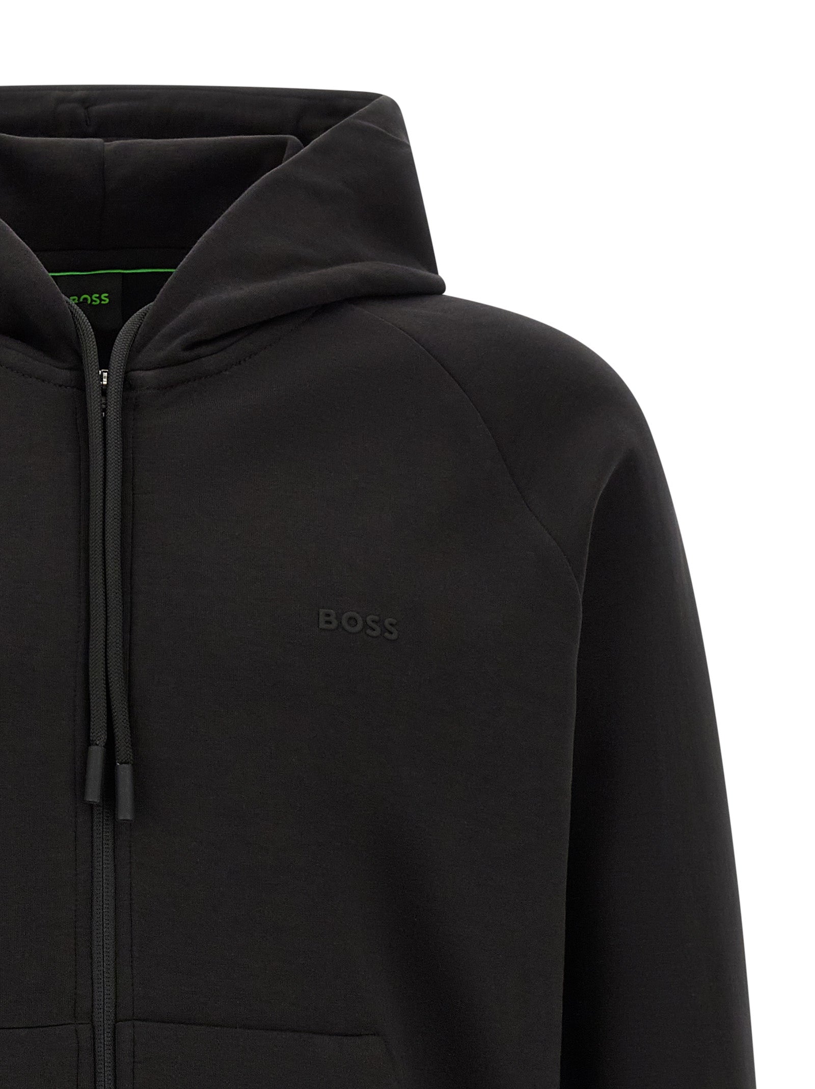 Black Premium Cotton-Elastane Hoodie