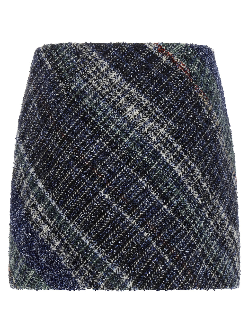 Blue Wool Mini Skirt