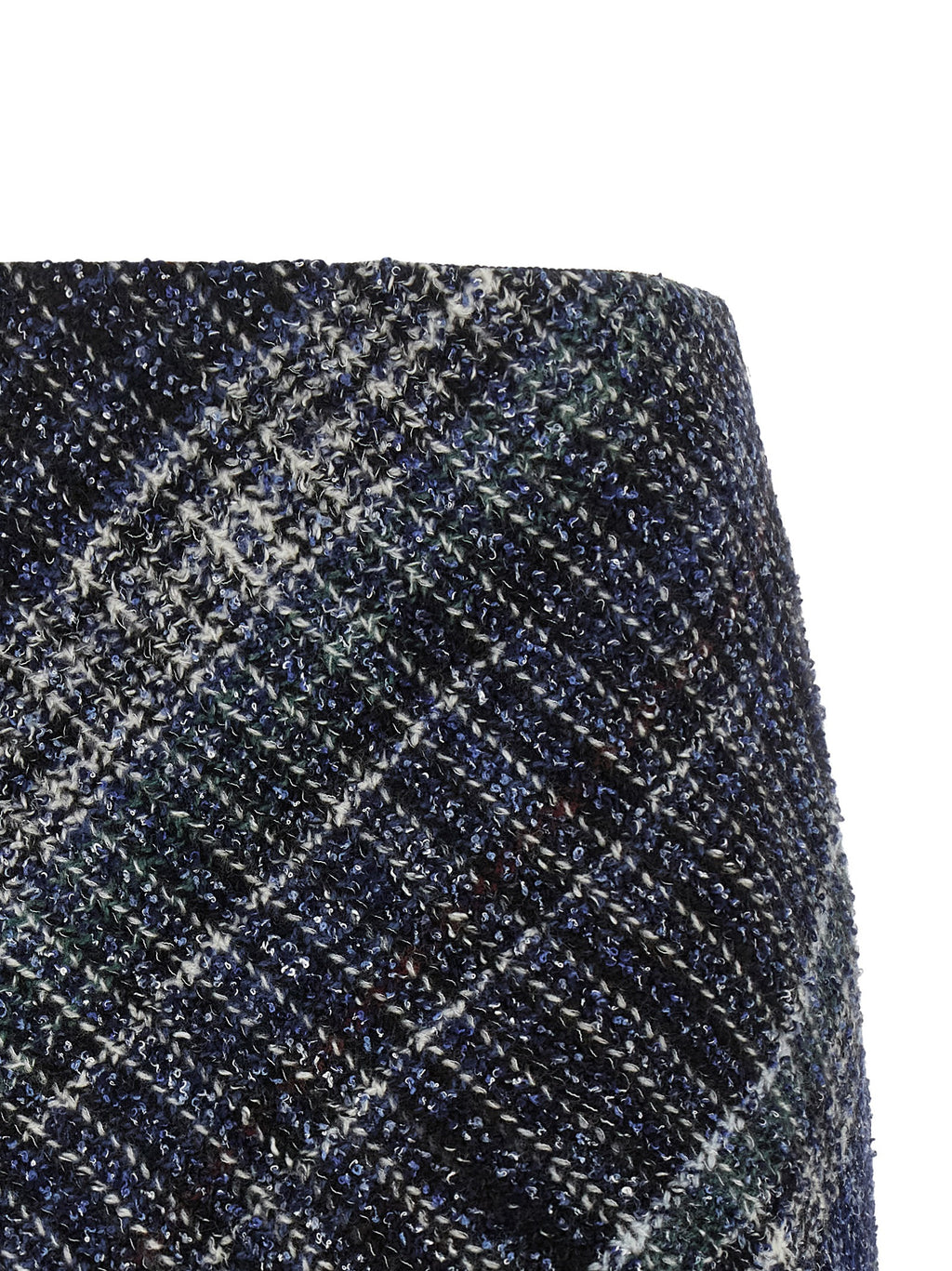 Blue Wool Mini Skirt