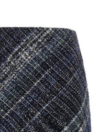 Blue Wool Mini Skirt