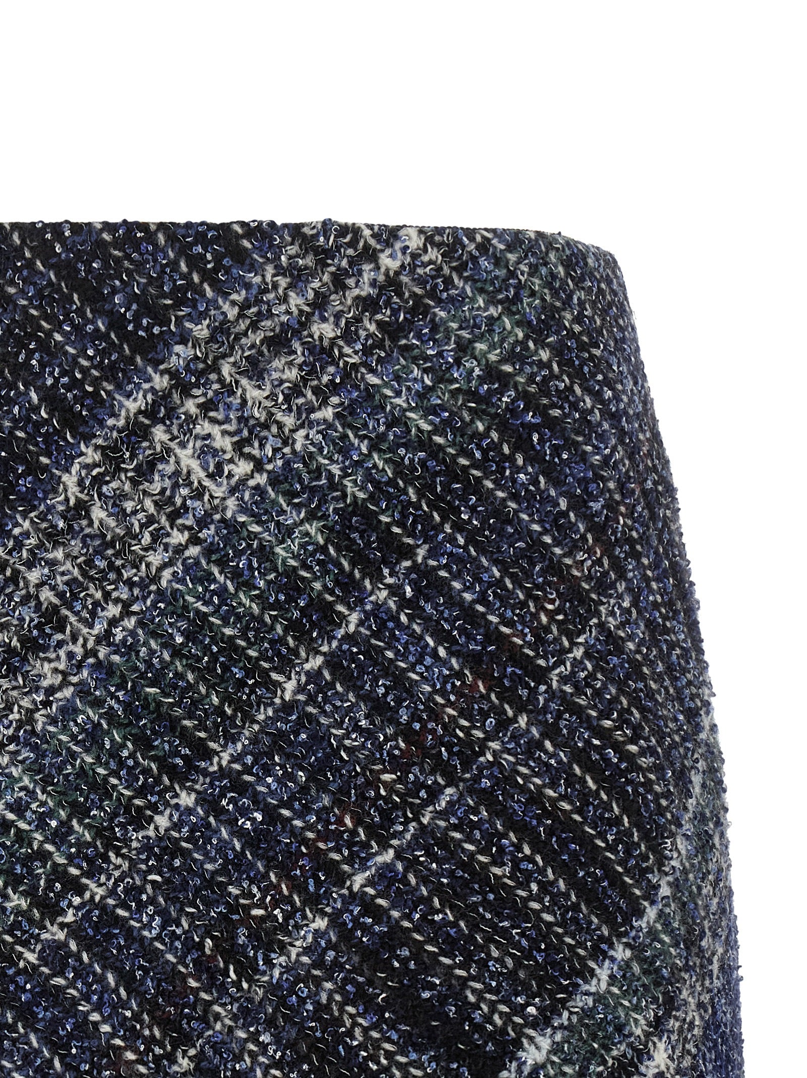 Blue Wool Mini Skirt