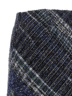Blue Wool Mini Skirt