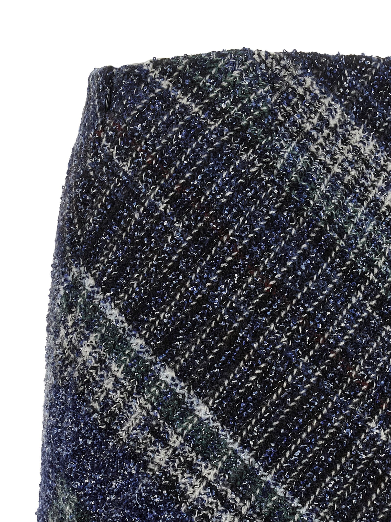 Blue Wool Mini Skirt