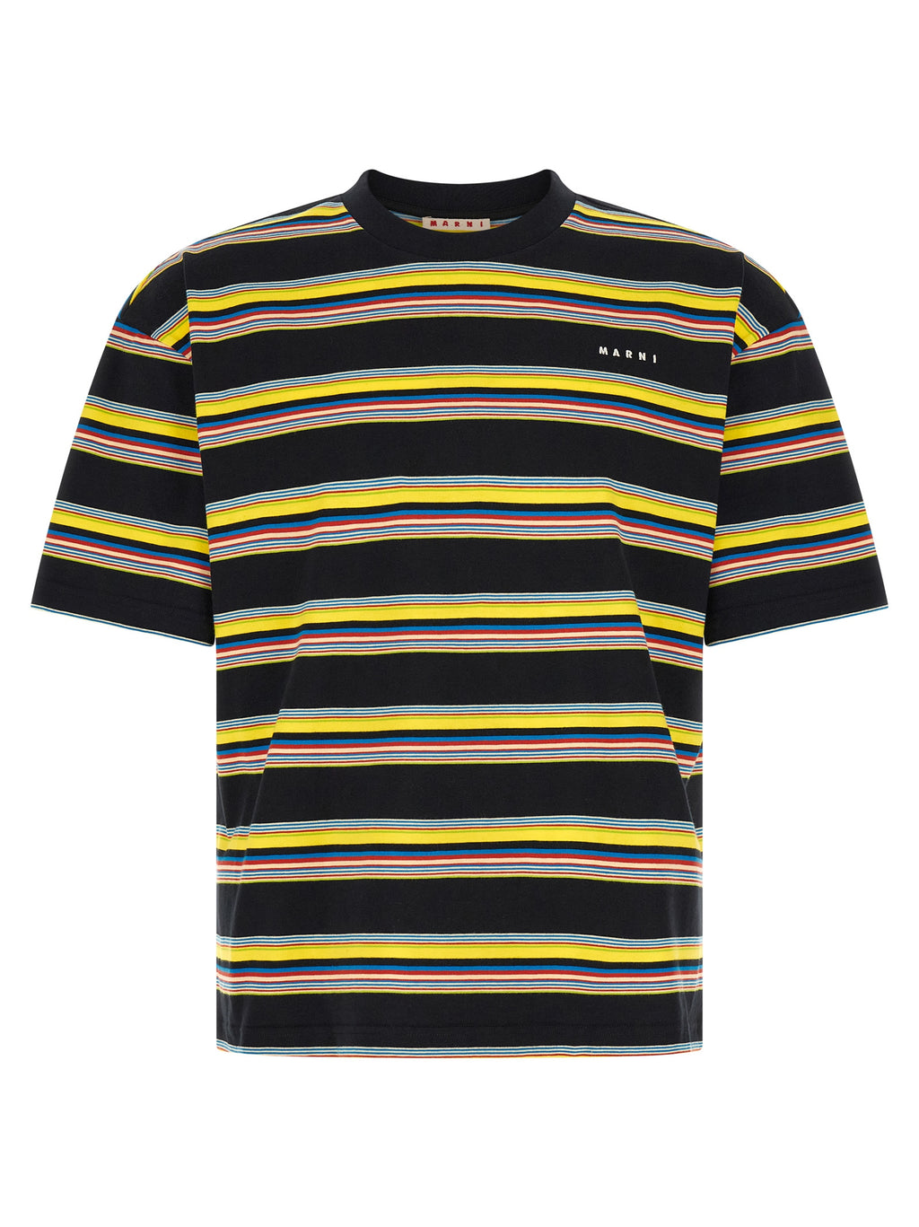 Oversized Multicolor Stripe Cotton T-Shirt