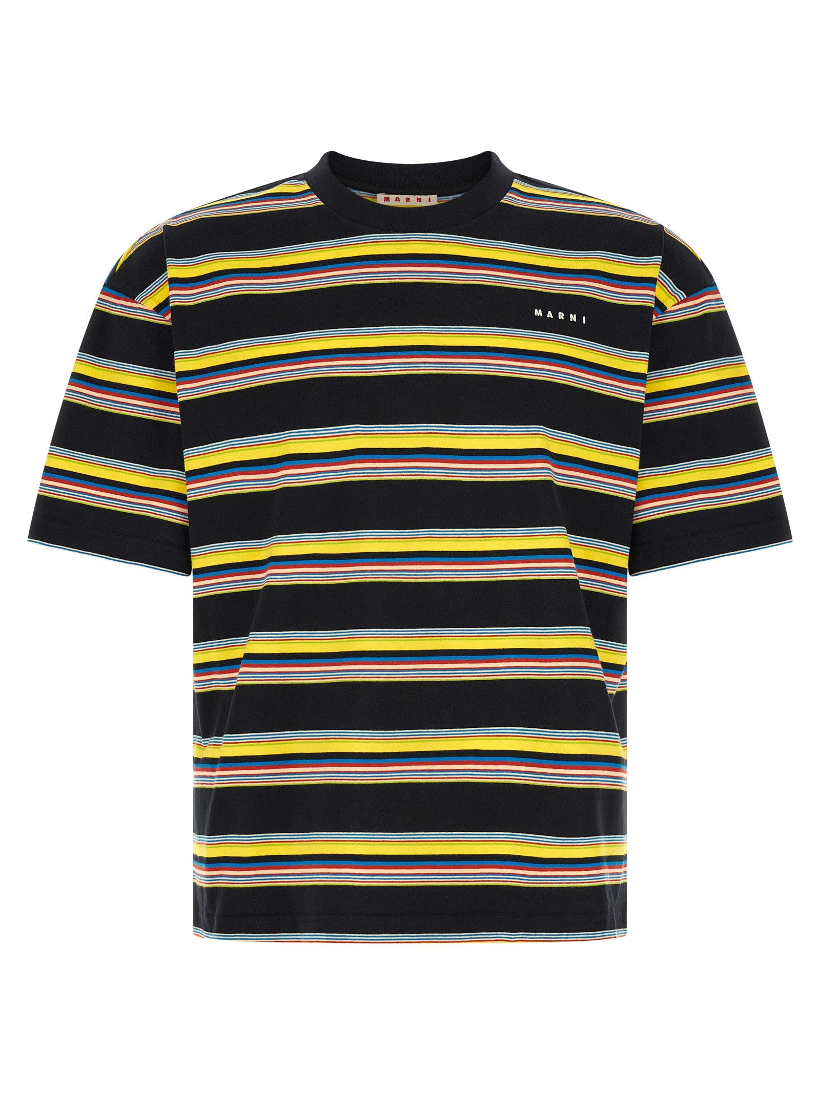 Oversized Multicolor Stripe Cotton T-Shirt