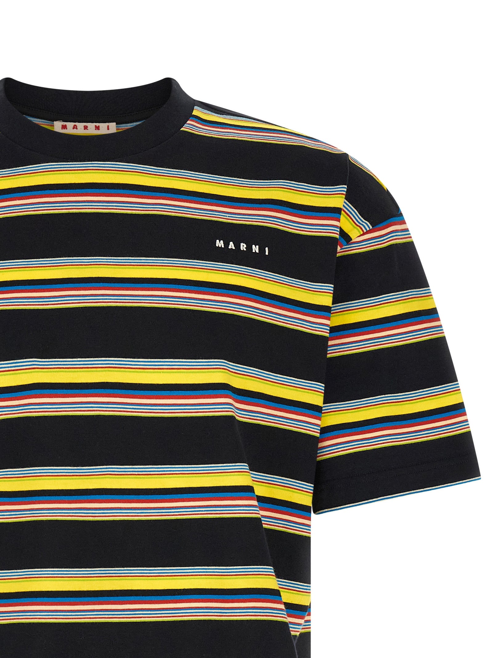 Oversized Multicolor Stripe Cotton T-Shirt