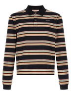 Multicolor Cotton Long-Sleeve Polo Shirt