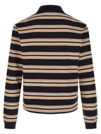 Multicolor Cotton Long-Sleeve Polo Shirt