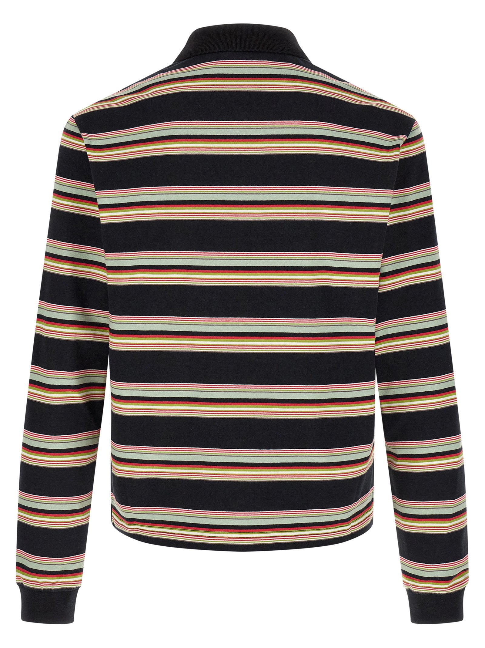Multicolor Cotton Long-Sleeve Polo Shirt
