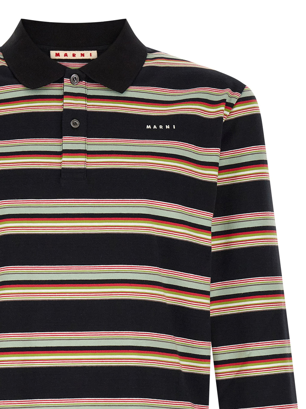 Multicolor Cotton Long-Sleeve Polo Shirt