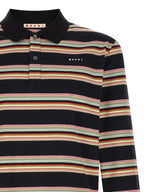 Multicolor Cotton Long-Sleeve Polo Shirt