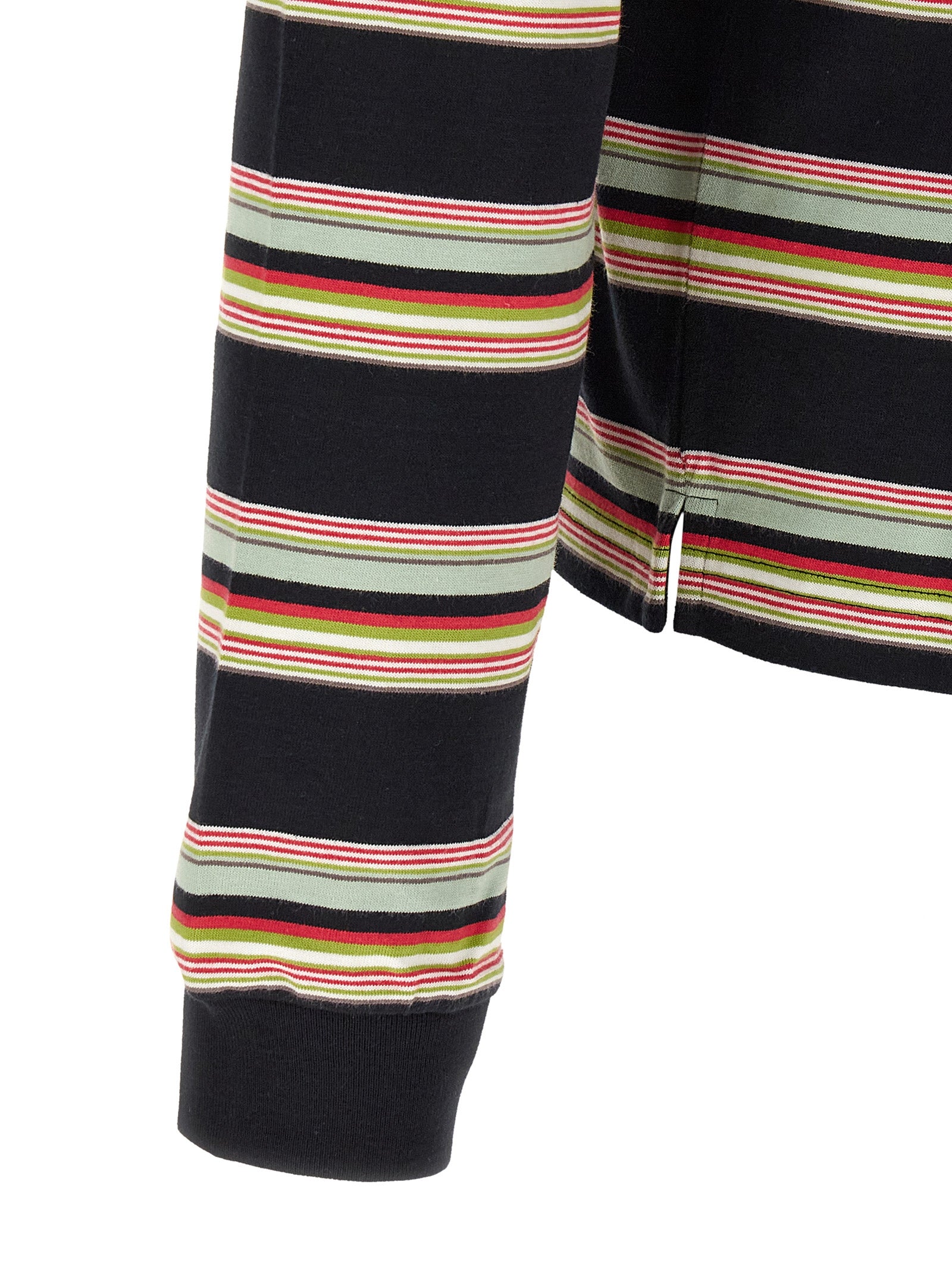 Multicolor Cotton Long-Sleeve Polo Shirt