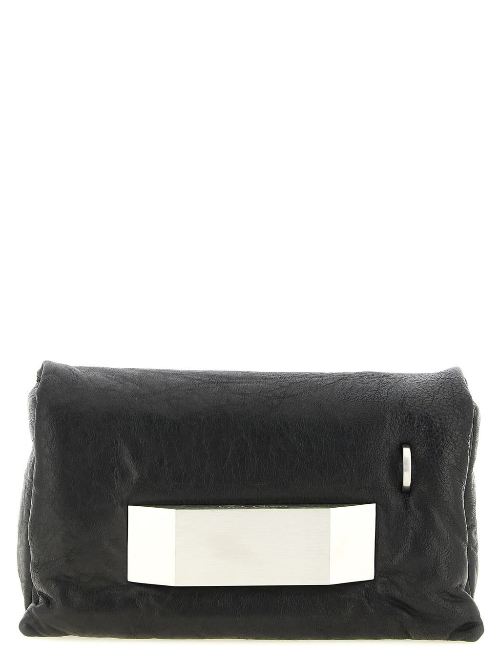 Black Lamb Leather Pillow Griffin Clutch