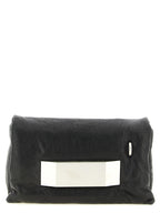 Black Lamb Leather Pillow Griffin Clutch