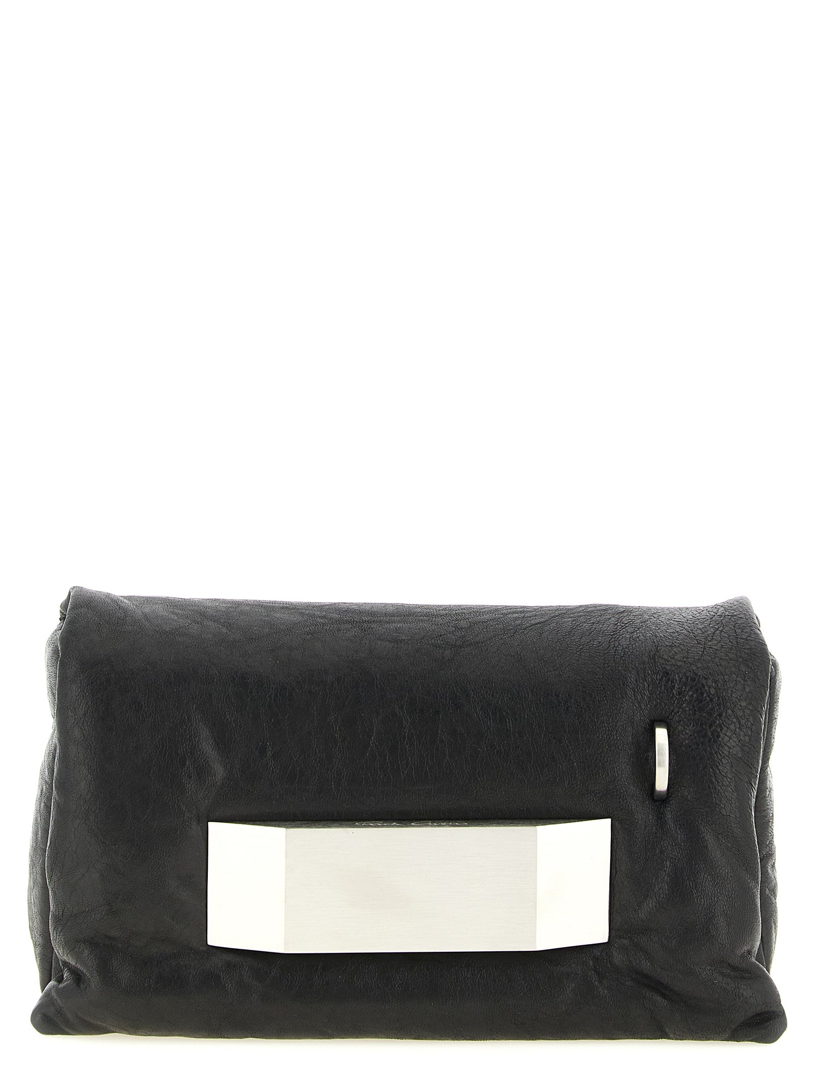 Black Lamb Leather Pillow Griffin Clutch