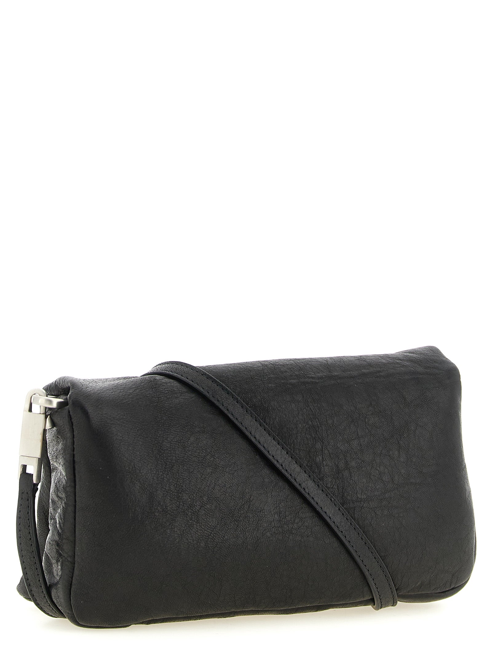 Black Lamb Leather Pillow Griffin Clutch