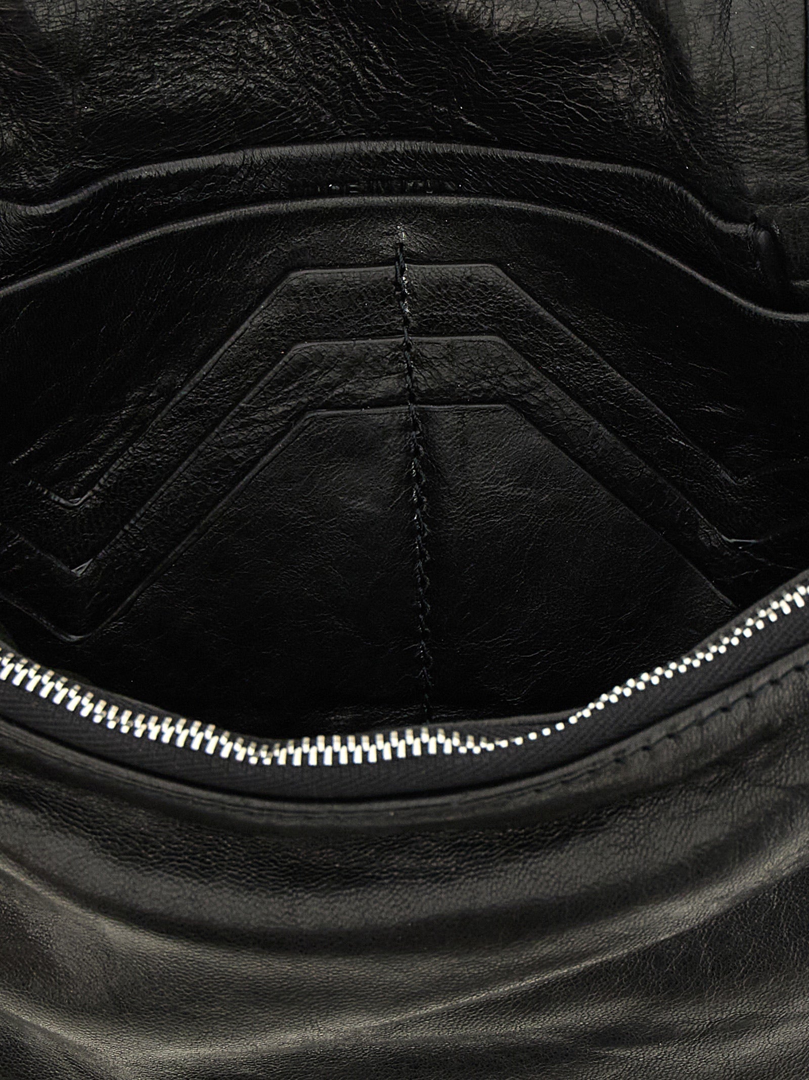 Black Lamb Leather Pillow Griffin Clutch