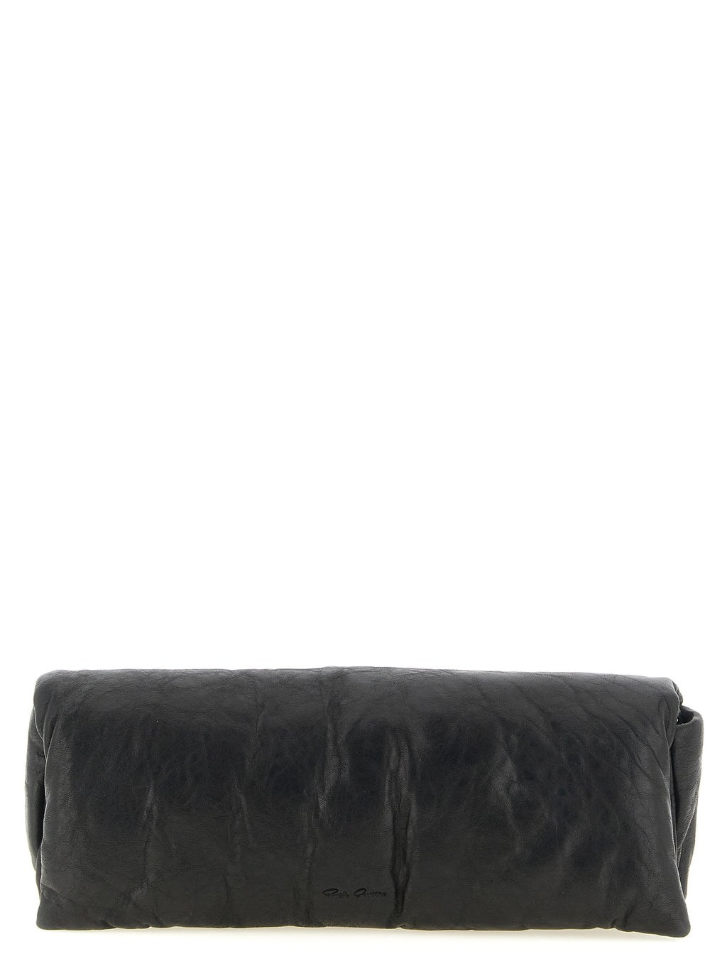 Black Lamb Leather Baguette Clutch
