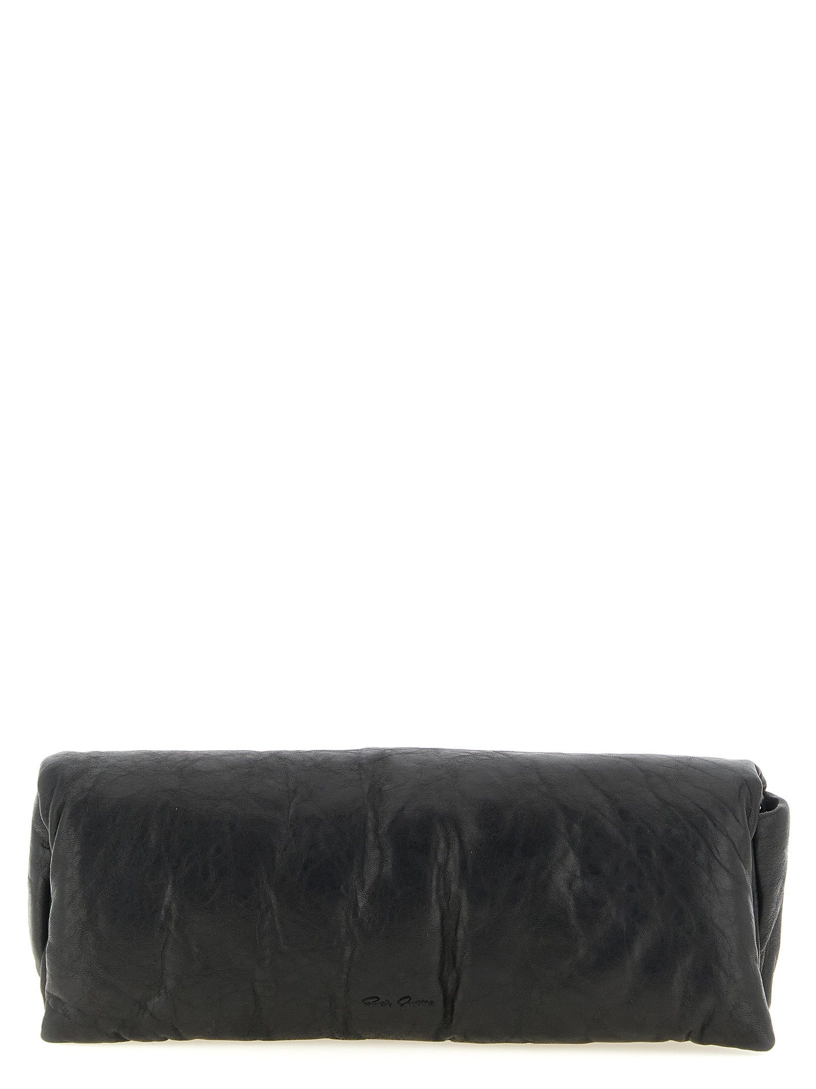 Black Lamb Leather Baguette Clutch