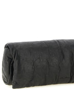Black Lamb Leather Baguette Clutch