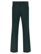 Dark Green Technical Twill Flared Pants
