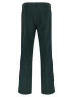 Dark Green Technical Twill Flared Pants