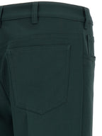 Dark Green Technical Twill Flared Pants