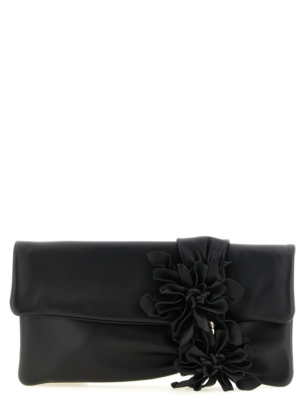 Black Lamb Leather Zandra Clutch