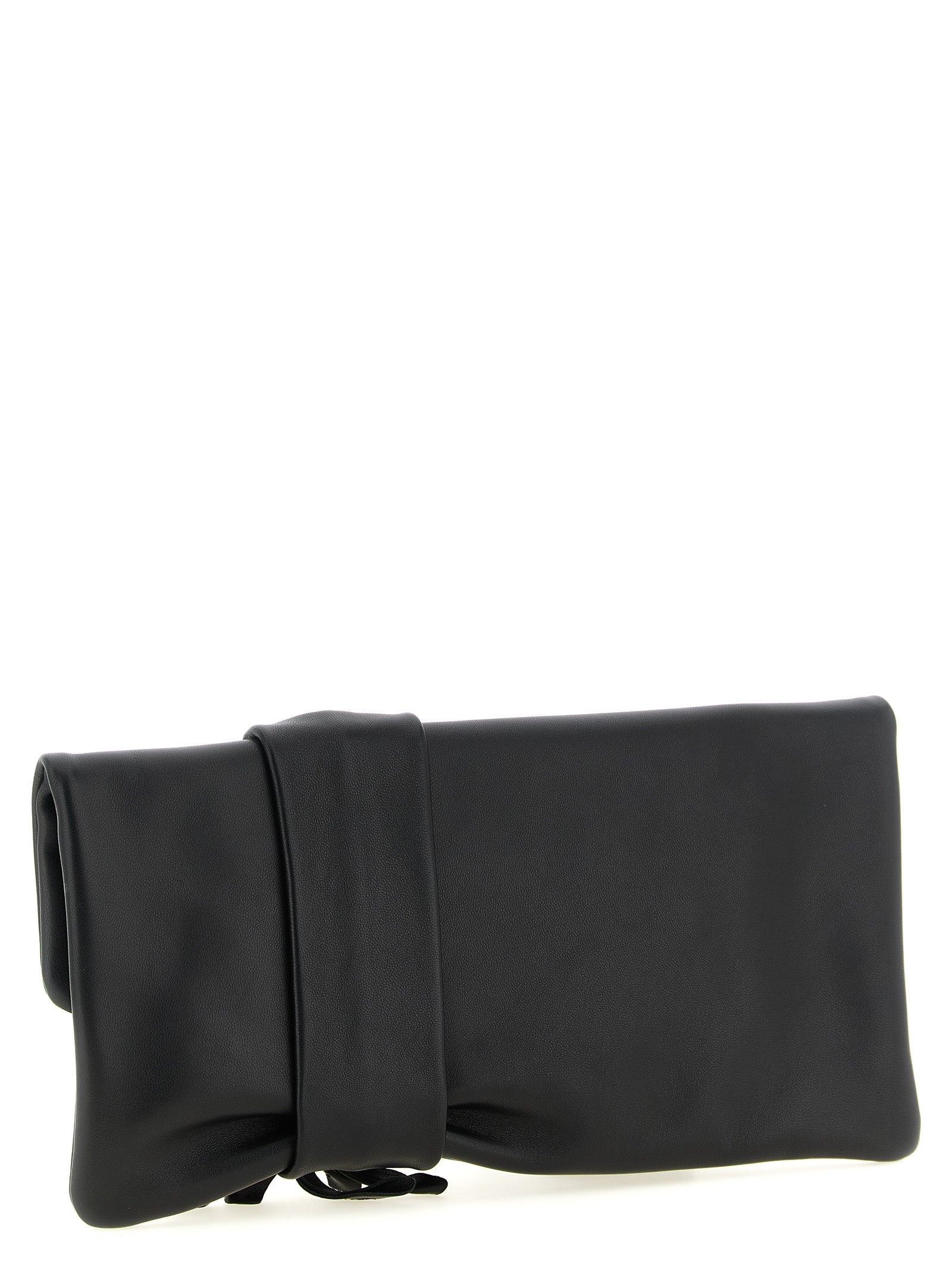 Black Lamb Leather Zandra Clutch