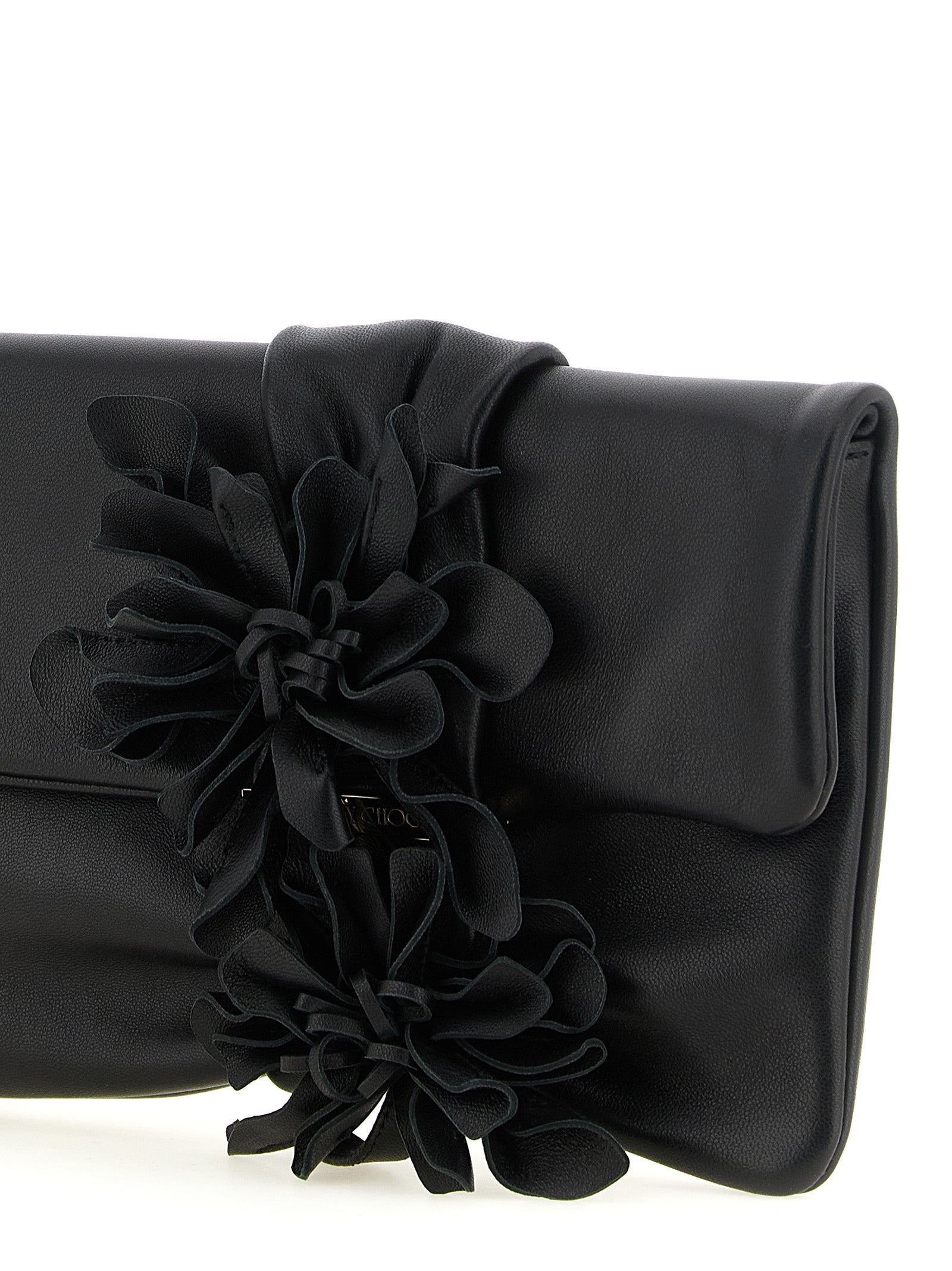 Black Lamb Leather Zandra Clutch