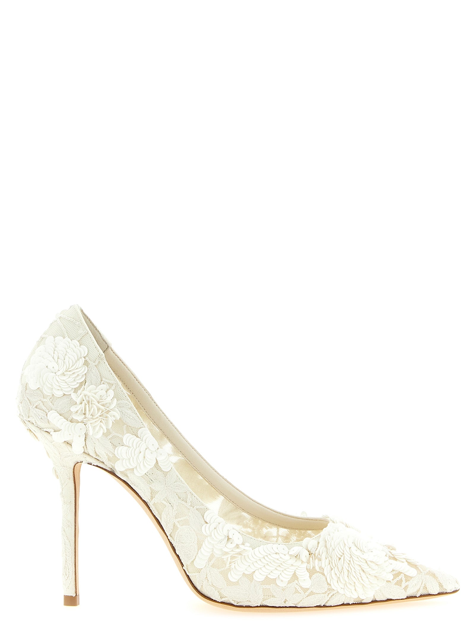 Love Beige Tulle Embroidered Pumps