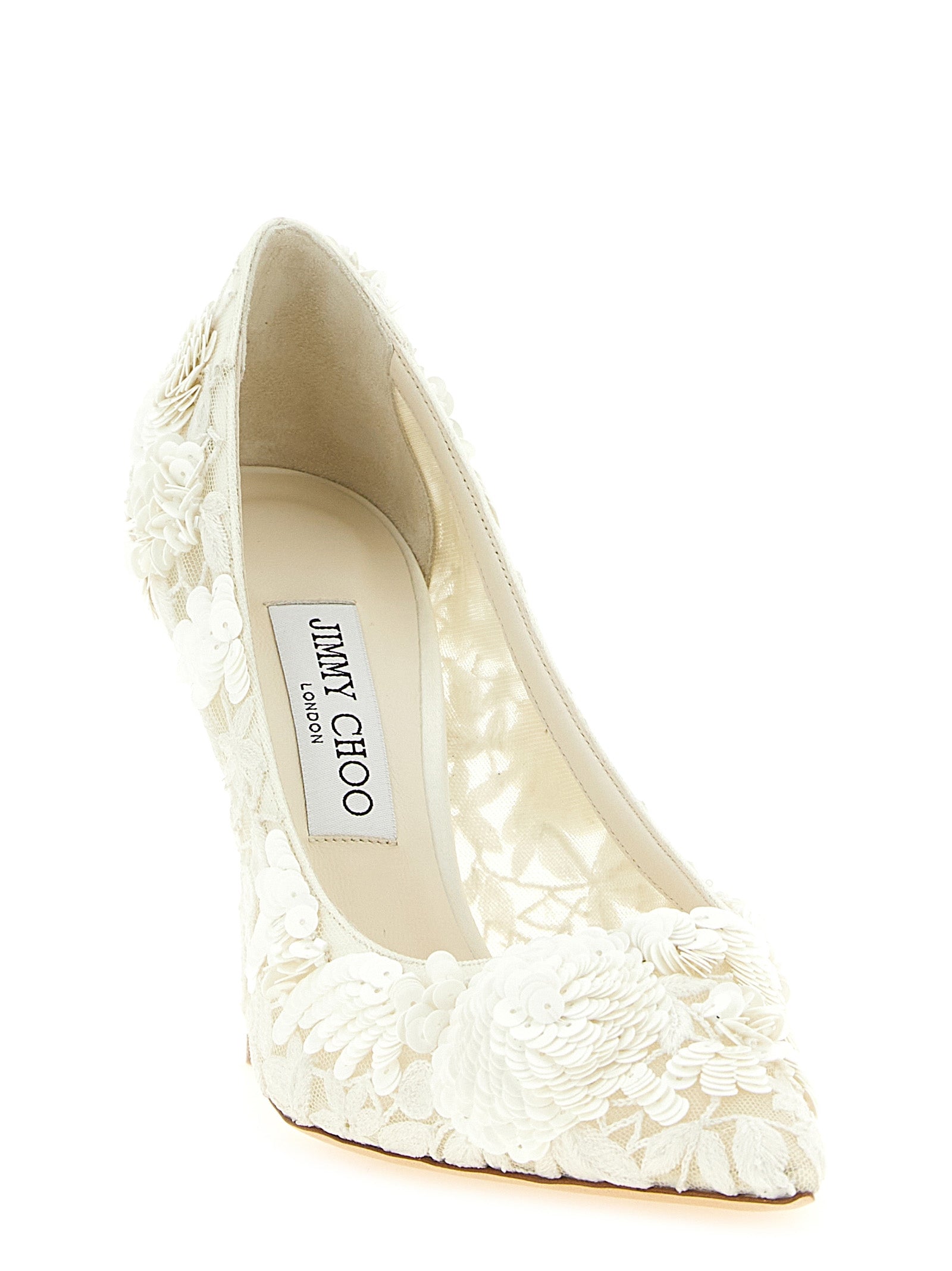 Love Beige Tulle Embroidered Pumps