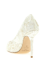 Love Beige Tulle Embroidered Pumps