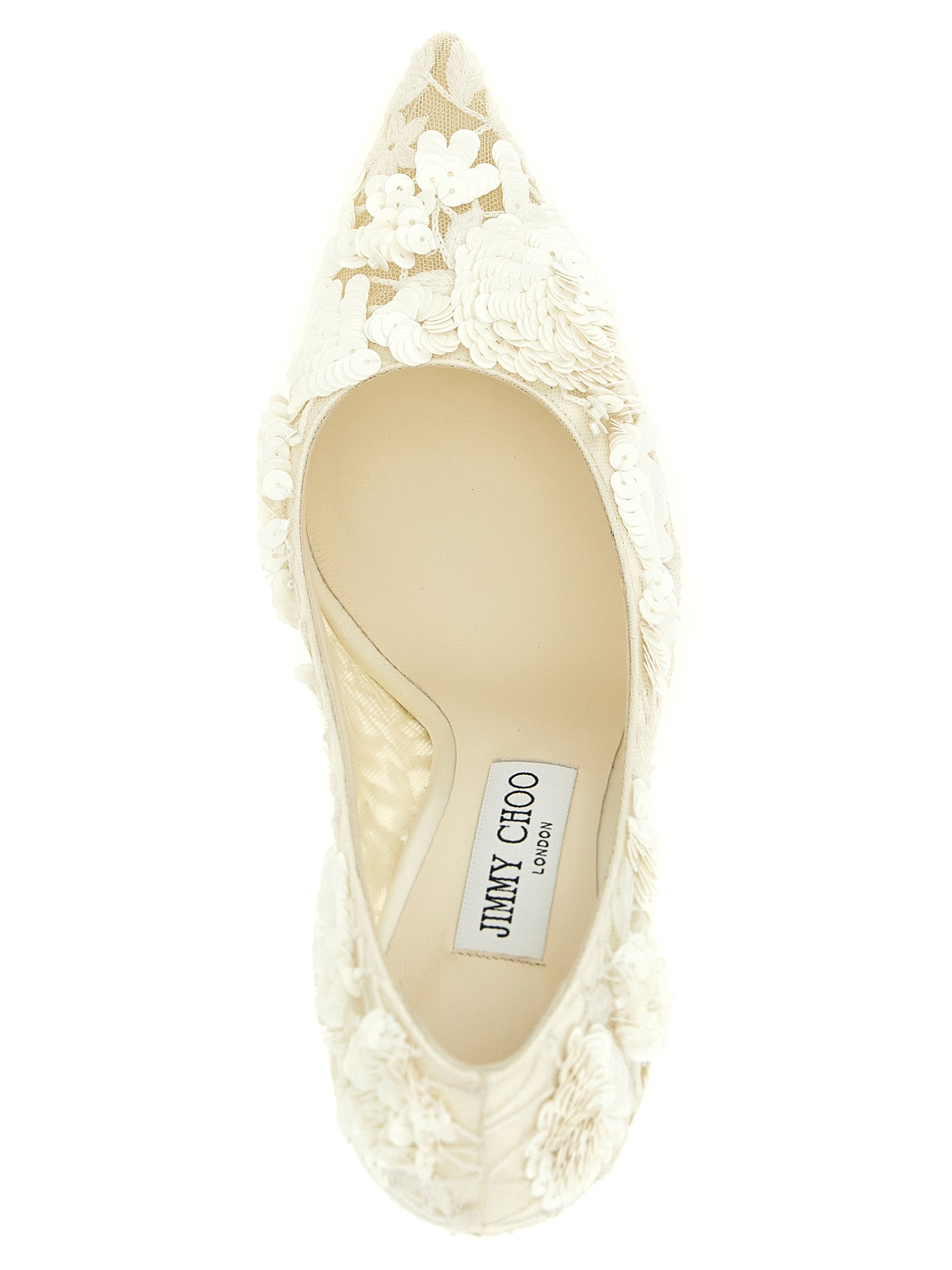 Love Beige Tulle Embroidered Pumps