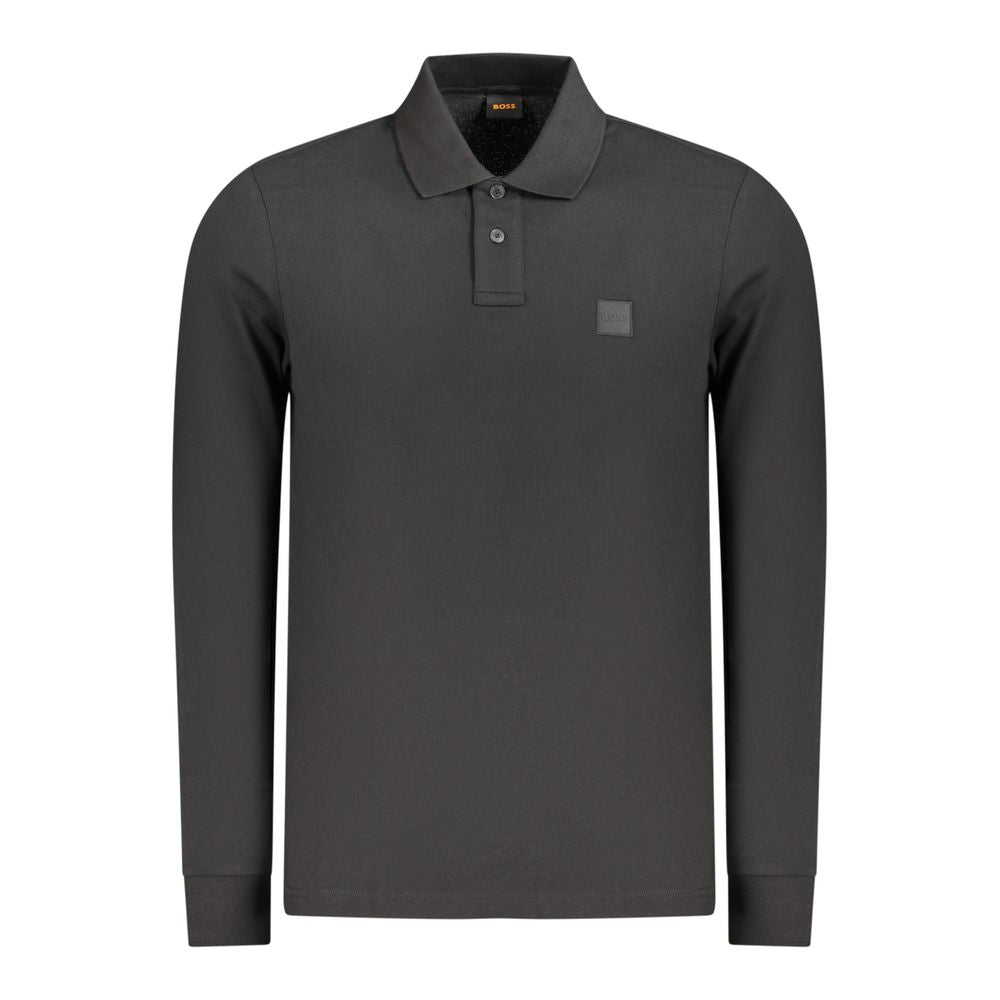 Slim Fit Black Cotton Polo Shirt