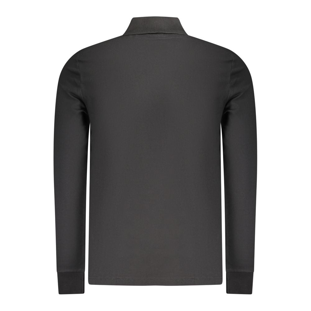 Slim Fit Black Cotton Polo Shirt