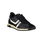 Blue Polyurethane Lace‑Up Sneaker