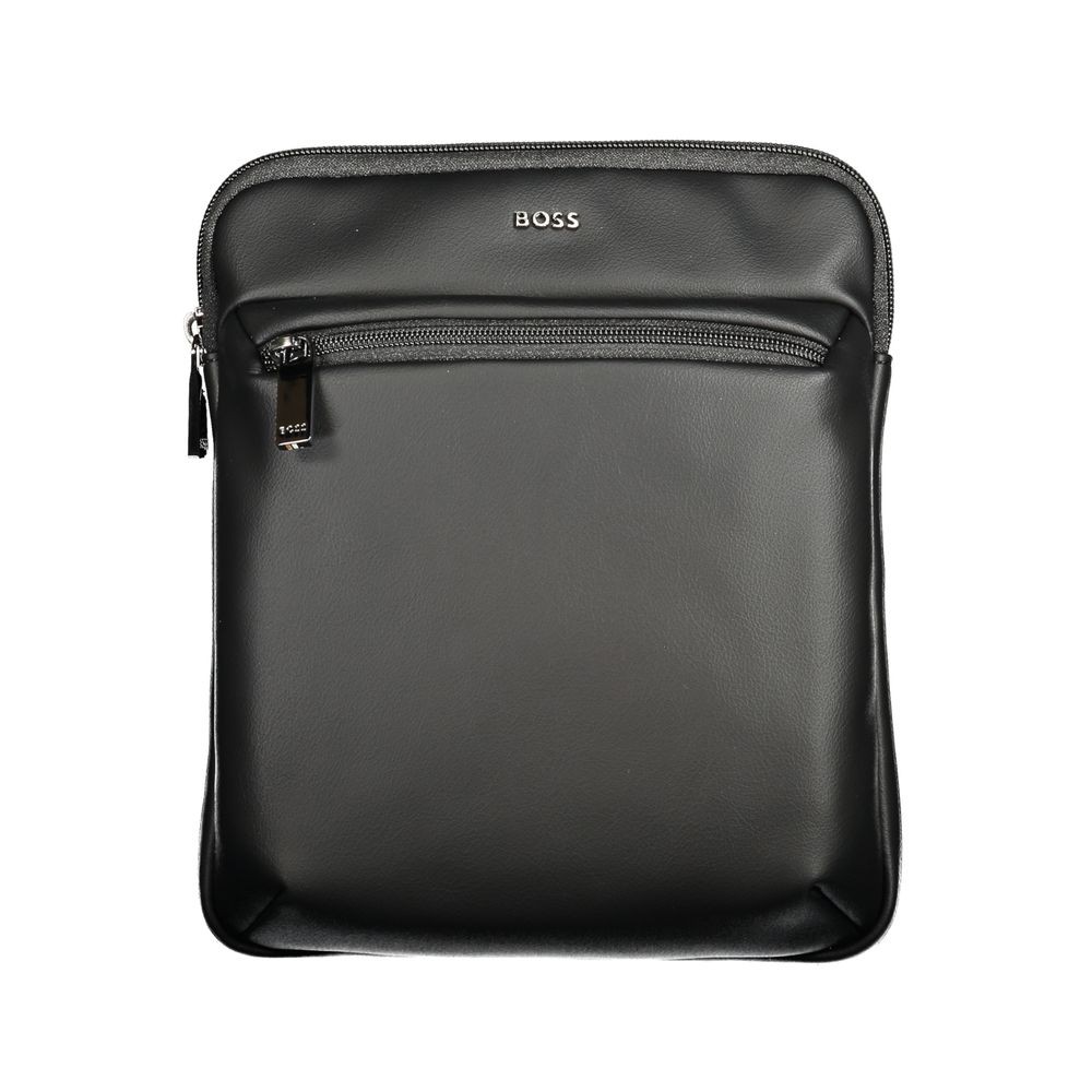 Black Polyurethane Shoulder Bag