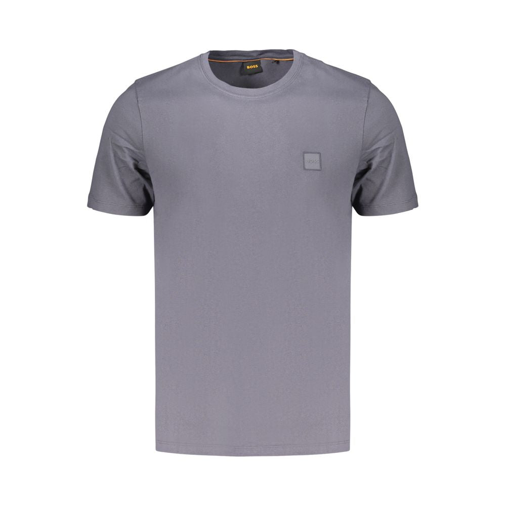 Blue Cotton Crew Neck T-Shirt