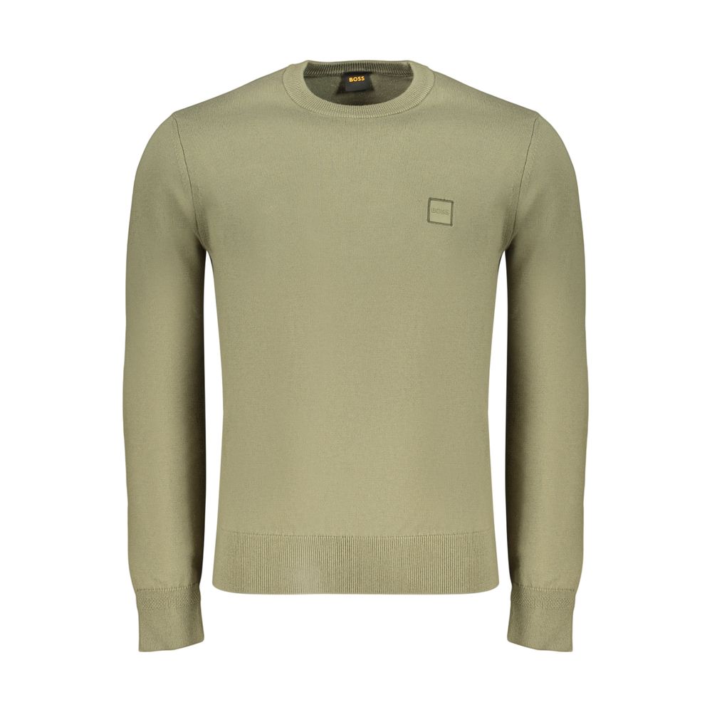 Green Long-Sleeved Crew Neck Sweatshirt Regenerative Cotton & Cashmere