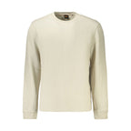 Beige Cotton Long-Sleeved Crew Neck Shirt