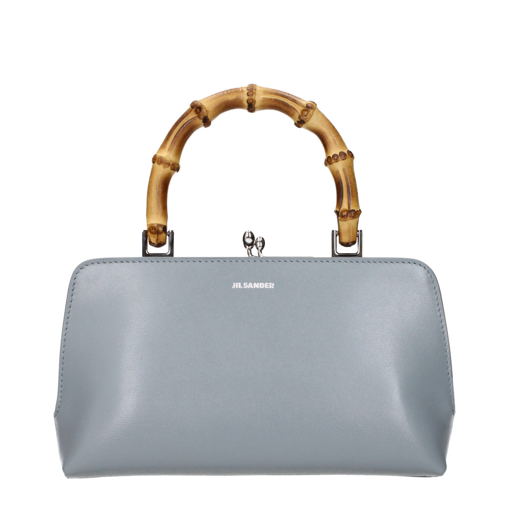 Gray Leather Handbag
