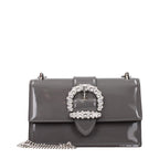 Gray Patent Leather Shoulder Bag
